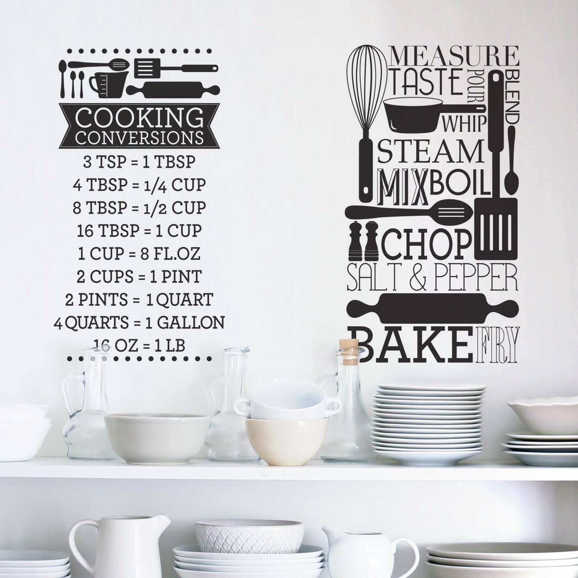 RoomMates Cooking Conversions Peel & Stick Wall Decals